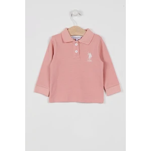 U.S. Polo Assn. U.s. Polo Assn Lisanslı Classic Pembe Bebek Uzun Kol Yakalı Sweatshirt
