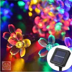 Solar 50 Ledli Çiçekli Rgb Bahçe Aydınlatma Dekorasyon Güneş Enerjili