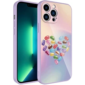 Apple iPhone 13 Pro Max Uyumlu Kılıf Iç Yüzeyi Kadife Kamera Korumalı Parlak Renkli Desenli Kılıf