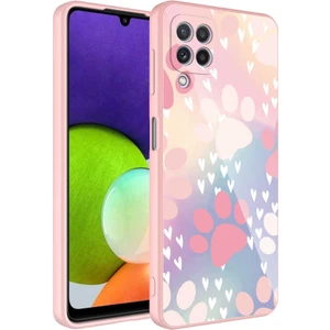 Samsung Galaxy A22 4g Uyumlu Kılıf Iç Yüzeyi Kadife Kamera Korumalı Parlak Renkli Desenli Kılıf