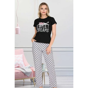 Berland 3255 Kadın Kısa Kol Pijama Takım Siyah - S