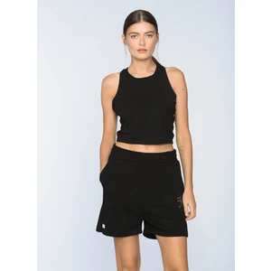 Black On Black x Aae Lastikli Bel Loose Fit Siyah Kadın Şort K-Junımon