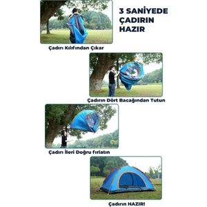 Otomatik Havada Açılan Çadır 4 Kişilik