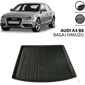 Born Garage 2014 Audi A4 Sedan Uyumlu Bagaj Havuzu Tam Uyumlu 3D Kauçuktur