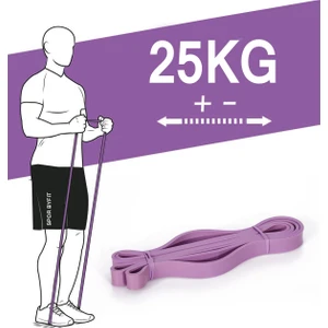 Spor Byfit Güç Bandı 25 kg Dirençli Mor Latex Malzeme ile Egzersiz