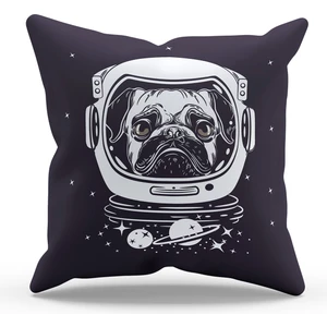 Çift Tarafı Baskılı Pug Life Desenli Tekli Süet Kırlent Kılıfı