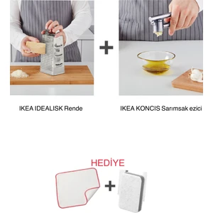 Sarımsak Ezici ve Rende Ikili Set Kurulama Bezi ve Sünger Hediye