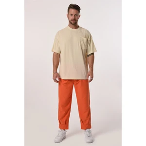 R-5610 Bisiklet Yaka Tek Cep Oversize Kaşkorse Tişört