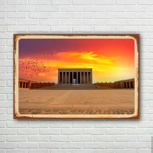 Trend Poster Anıtkabir Atatürk Retro Ahşap Poster