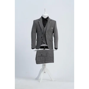 Doctor Junior Erkek Çocuk Takım Elbise Üç Parça Ceket Yelek Pantolon 4-15 Yaş