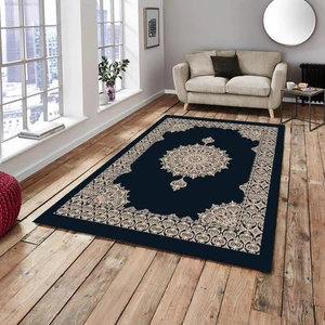 Meka Home Lacivert Padişah Model Lastikli Halı Örtüsü