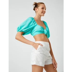 Şahika Ercümen XKoton - Fiyonk Detaylı Crop Bluz