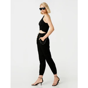Kot Pantolon Beli Lastikli Rahat Kesim Yüksek Bel - Baggy Jean