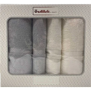 Dory Best Set Hamam Takımı - Krem-Gri