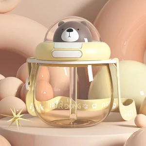 650ML Hasır Bardak Kawaii Karikatür Su Isıtıcısı Fitness Spor Içeceği Sevimli Su Şişesi Pot Göbek Bardak Ayı Su Şişesi(Yurt Dışından)