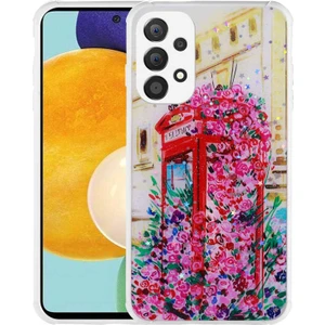 Samsung Galaxy A33 5g Uyumlu Kılıf Simli Kalpli ve Çiçekli Desenli Parlak Tasarım Soft Kılıf