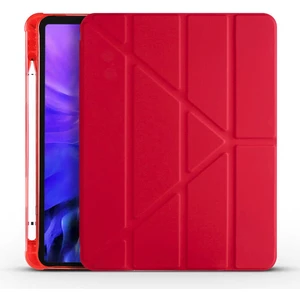 Case 4U Apple iPad Air 10.9 2022 (5.Nesil) Tri Folding Kalem Bölmeli Standlı Kılıf Kırmızı