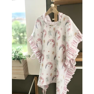 Asu Baby&kids Unicornbird Organik Pamuk Fırfırlı Müslin Panço
