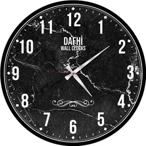 Dafhi Aksesuar Dafhi Mermer Desen Ahşap Duvar Saati 35X35