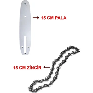 Power Tools Mini Akülü Dal Budama Testere Uygun Yedek Zinciri +Palası 15 cm