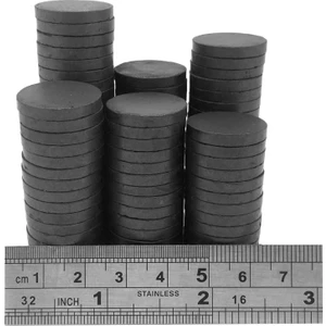 Mıknatıs AVM Ferrit Süs Mıknatısı - Yuvarlak Süsleme Magnet - Siyah Mıknatıs 20X3 mm - 250 Adet
