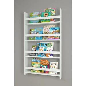 Vatan Design Bofigo 4 Raflı 120 x 74 cm Montessori Kitaplık Eğitici Çocuk Kitaplığı Beyaz
