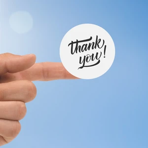 70 Adet Thank You Sticker Siyah