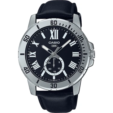 Casio MTP-VD200L-1BUDF Kol Saati Erkek Analog 10 ATM Suya Dayanıklı Çelik Kasa ve Siyah Deri