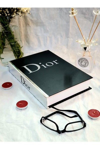 Lovely Book & Book Dekoratif Kitap Kutu Siyah&gümüş Dior Kitap Kutusu