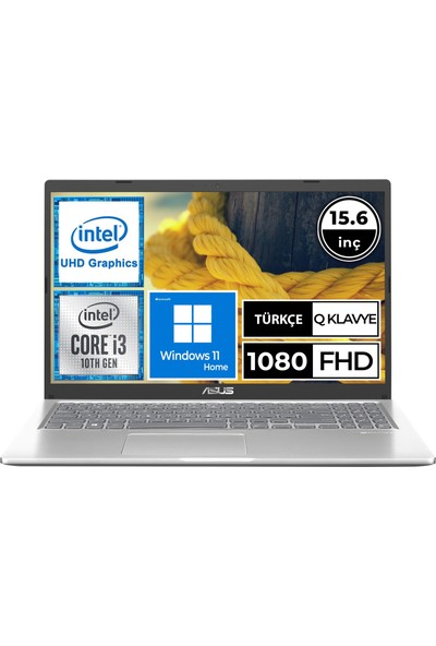 Asus X515JA-EJ2137W04 I3-1005G1 12GB 256SSD 15.6" Fullhd W11H Taşınabilir Bilgisayar