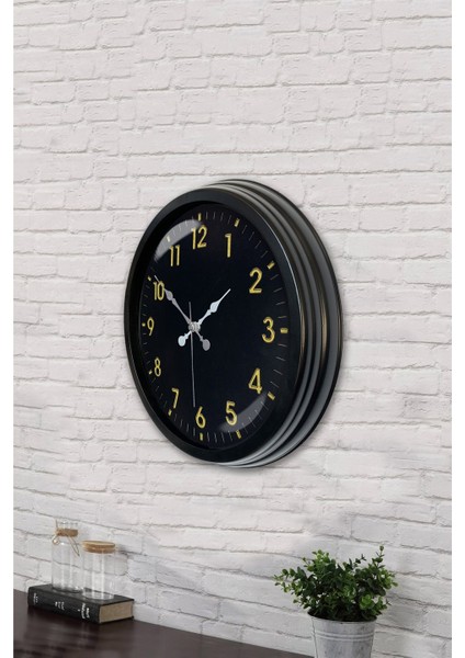 40 cm Siyah Metal Ofis Duvar Saati modelleri