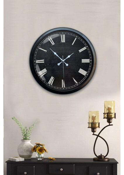 40 cm Siyah Metal Naturel Duvar Saati fiyatları