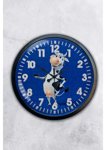 40 cm Siyah Metal Inek Duvar Saati