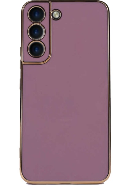 Samsung Galaxy S22 Plus Kapak Kamera Korumalı Lazer Kesim Lüx Silikon Kılıf - Mor