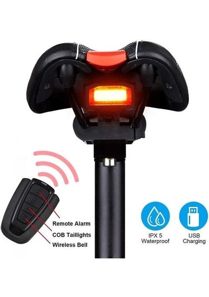 Akıllı Bisiklet Arka Işık Anti Lambası Bisiklet Alarm Arka Işık USB Şarj Edilebilir Arka Işık(Yurt Dışından) modelleri