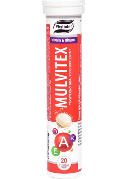 Mulvitex Multivitamin Efervesan Tablet - 20 Adet