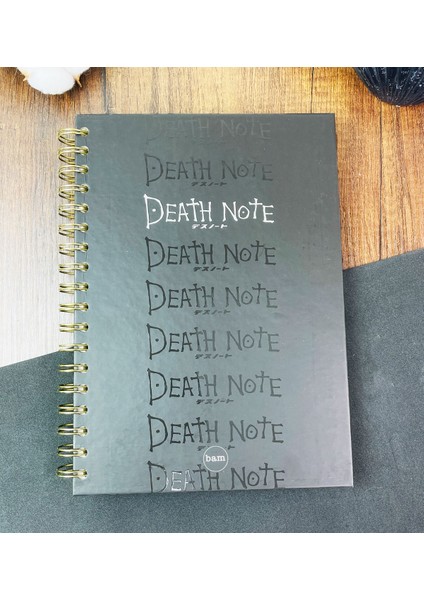 Death Note Tasarımlı Çizgili Spiralli Defter