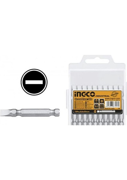 10'lu Düz Bits Uç Seti 50 mm