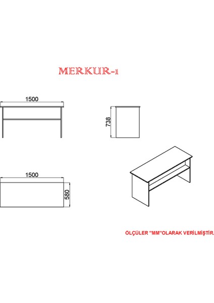 Merkür-1 Ofis Büro Masa Takımı MRK03