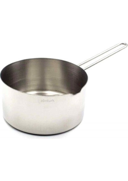 Abn Türk 16 cm Paslanmaz Çelik Sütlük 18/10 Ultra Lüks Inox Derin Sos Tavası Metal Saplı Çok Amaçlı Kaçerola