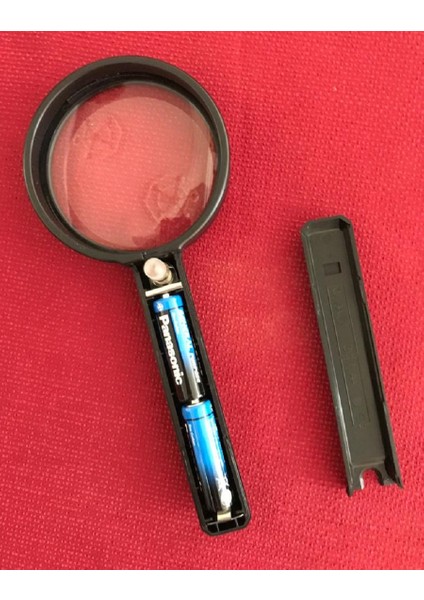 Işıklı Büyüteç 90 mm Çaplı Saplı Büyüteç Lup - Magnifier