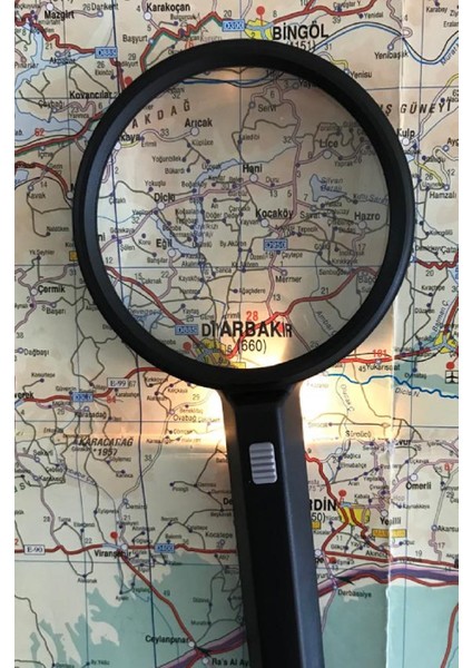 Işıklı Büyüteç 90 mm Çaplı Saplı Büyüteç Lup - Magnifier