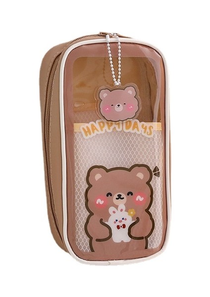 Şeffaf Büyük Kapasiteli Öğrenci Sevimli Kırtasiye Çantası(Yurt Dışından)