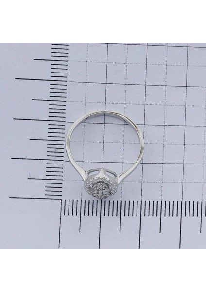 0.09 Karat E-F Vs Pırlanta 14 Ayar Altın Efektli Markiz Baget Yüzük