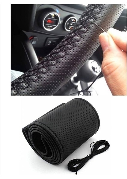 Opel Corsa D 2006-2014 Direksiyon Kılıfı Noktalı Siyah(38×10.5cm)