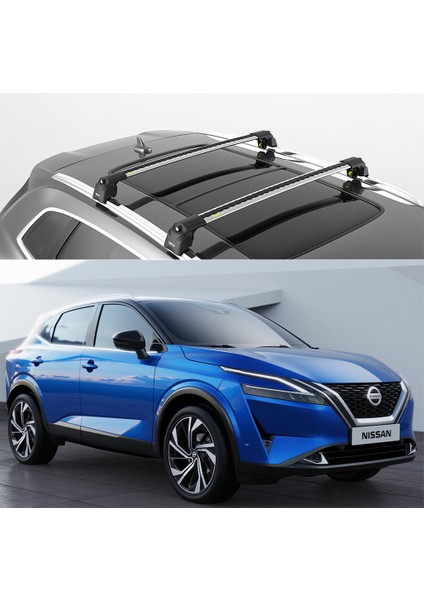 Turtle Air-2 Silver Kit, Nissan Qashqai J12 Tavan Taşıyıcı Portbagaj, Bisiklet ve Kayak Taşıyıcı Ara Atkı Seti, Gri fiyatları