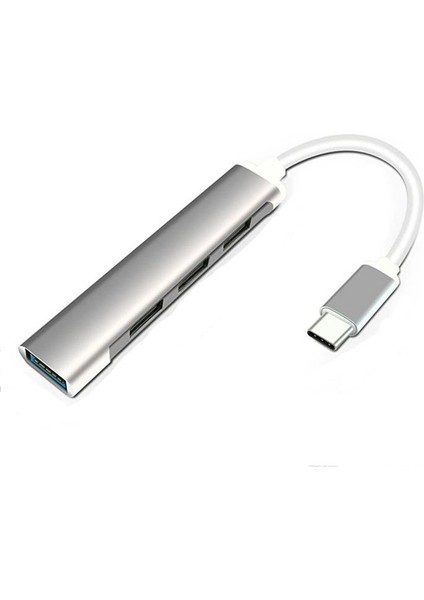4in1 10W 4 USB Girişli Type C Çevirici Adaptör, 5 Gbps Hız USB 3.0 Tak Çalıştır Adaptör Hub