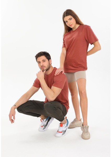 Oversize Fit Pamuklu Kısa Kollu Basic Uniseks Kadın Erkek Tişört
