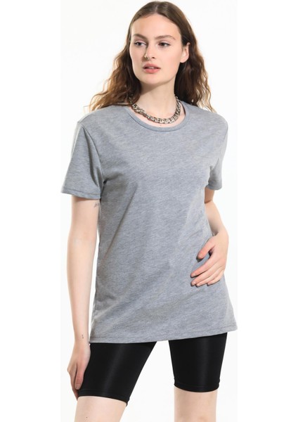Oversize Fit Pamuklu Kısa Kollu Basic Uniseks Kadın Erkek Tişört