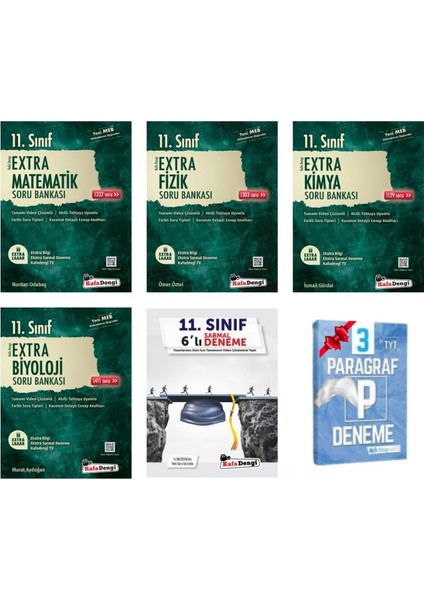 11.Sınıf Extra Matematik Fizik Kimya ve Biyoloji Soru Bankası+Sarmal Deneme